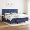 vidaXL Cama box spring con colch&oacute;n tela azul 200x200 cm