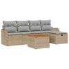 vidaXL Conjunto de sof&aacute;s de jard&iacute;n 6 uds. Beige rat&aacute;n sint&eacute;tico