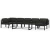 vidaXL Set muebles de jard&iacute;n 8 pzas y cojines aluminio gris antracita