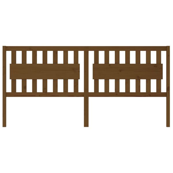 vidaXL Cabecero de cama madera maciza de pino marrón miel 205x4x100 cm