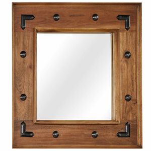 vidaXL Espejo de madera maciza de acacia 50x50 cm