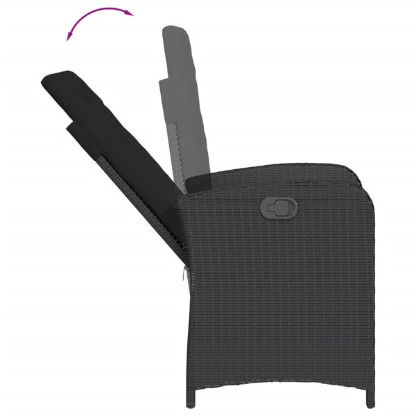 vidaXL Set de muebles jard&iacute;n 5 pzas con cojines rat&aacute;n sint&eacute;tico negro