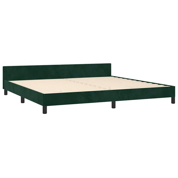 vidaXL Estructura cama sin colch&oacute;n terciopelo verde oscuro 200x200 cm