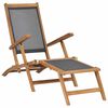 vidaXL Silla de terraza con reposapi&eacute;s de madera maciza de teca negra