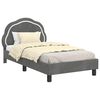 vidaXL Cama para ni&ntilde;os con cabecero Gris oscuro 80 x 160 cm Terciopelo