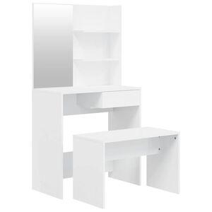 vidaXL Juego de tocador blanco brillante 74,5x40x141 cm