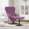 vidaXL Silla Huevo con Puff Morado Terciopelo