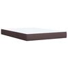 vidaXL Cama box spring con colch&oacute;n tela marr&oacute;n oscuro 140x190 cm