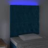 vidaXL Cabecero con luces LED terciopelo azul oscuro 80x7x118/128 cm