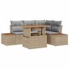 vidaXL Conjunto de sof&aacute; de jard&iacute;n 5 uds. Beige Polirat&aacute;n