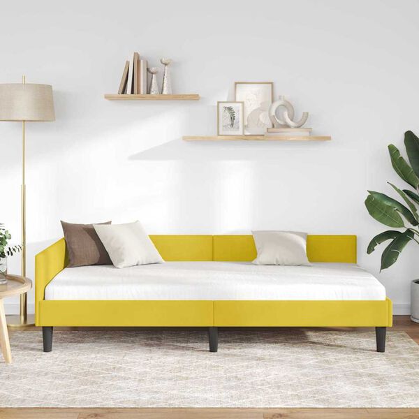 vidaXL Estructura de cama en esquina Amarillo 90 cm x 200 cm