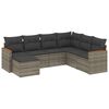 vidaXL Set de sof&aacute;s de jard&iacute;n 7 piezas con cojines rat&aacute;n PE gris