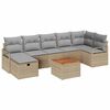 vidaXL Conjunto de sof&aacute;s de jard&iacute;n 8 uds. Beige rat&aacute;n sint&eacute;tico