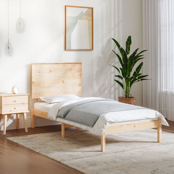 vidaXL Estructura de cama madera maciza 75x190 cm