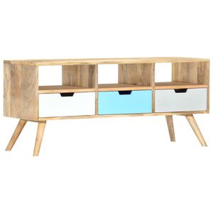 vidaXL Mueble para TV de madera maciza de mango 110x35x48 cm