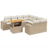 vidaXL Set de sof&aacute;s de jard&iacute;n 9 pzas con cojines rat&aacute;n sint&eacute;tico beige