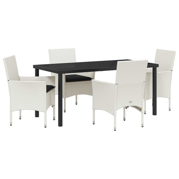 vidaXL Conjunto de Comedor de Jard&iacute;n con coj&iacute;n 5 pcs rat&aacute;n sint&eacute;tico
