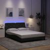 vidaXL Estructura cama con LED sin colch&oacute;n tela gris oscuro 140x190 cm