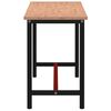 vidaXL Banco de trabajo madera maciza de haya y metal 200x55x81,5 cm