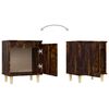 vidaXL Mesita de noche con patas madera roble ahumado 40x30x50 cm