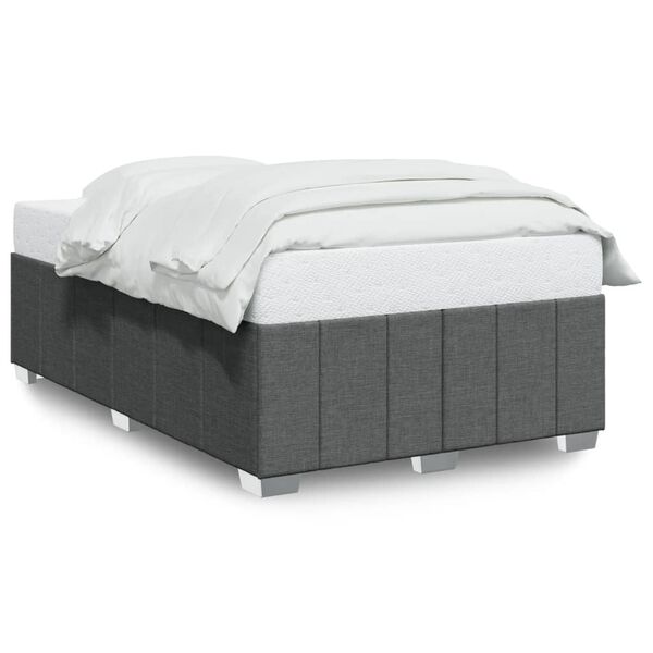 vidaXL Estructura de cama sin colch&oacute;n tela gris oscuro 120x200 cm