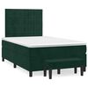 vidaXL Cama box spring con colch&oacute;n terciopelo verde oscuro 120x190 cm