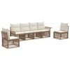 vidaXL Conjunto de sof&aacute;s de jard&iacute;n 6 pcs Beige rat&aacute;n sint&eacute;tico