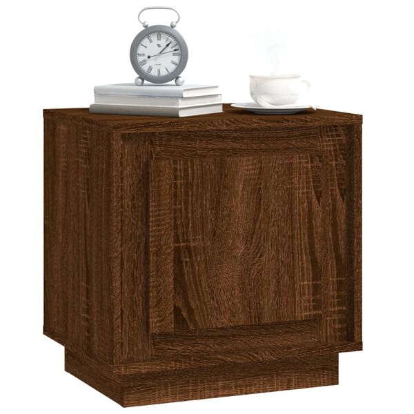 vidaXL Mesita de noche madera contrachapada marr&oacute;n roble 44x35x45 cm