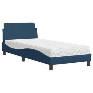 vidaXL Cama con colch&oacute;n Dover tela azul 90x190 cm