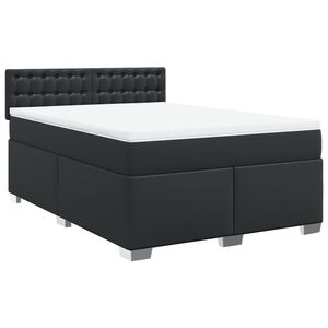 vidaXL Cama box spring con colch&oacute;n cuero sint&eacute;tico negro 160x200 cm