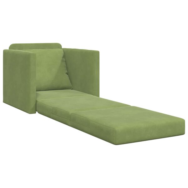 vidaXL Sof&aacute; cama 60cm Verde claro Terciopelo
