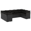 vidaXL Set de sof&aacute;s de jard&iacute;n 8 piezas y cojines rat&aacute;n sint&eacute;tico negro