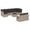 vidaXL Set sof&aacute;s jard&iacute;n 10 pzas con cojines rat&aacute;n sint&eacute;tico gris claro