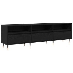 vidaXL Mueble de TV 150 x 30 x 45 cm Roble Negro Madera de ingenier&iacute;a