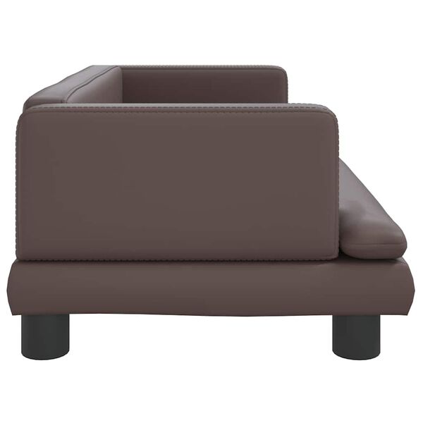 vidaXL Cama para perros de cuero sint&eacute;tico marr&oacute;n 80x45x30 cm