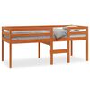 vidaXL Cama alta madera maciza de pino marrón cera 90x190 cm
