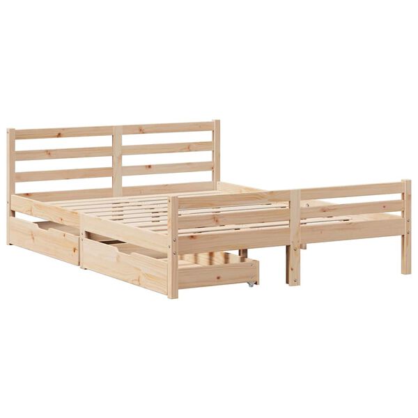 vidaXL Estructura de cama sin colch&oacute;n madera maciza de pino 160x200 cm
