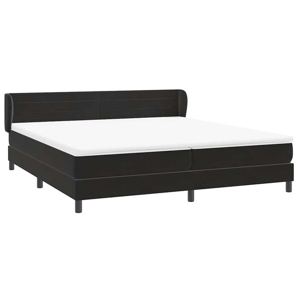 vidaXL Cama box spring con colchones terciopelo negro 180x220 cm