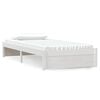 vidaXL Estructura de cama sin colch&oacute;n madera maciza blanco 90x200 cm
