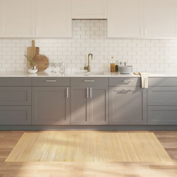 vidaXL Alfombra rectangular bamb&uacute; color natural claro 100x200 cm