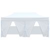 vidaXL Carpa plegable profesional con 4 paredes acero blanco 3x6 m