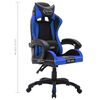 vidaXL Silla gaming con luces LED RGB cuero sintético azul y negro