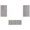 vidaXL Muebles TV pared con LED 4 pzas madera ingenier&iacute;a gris Sonoma