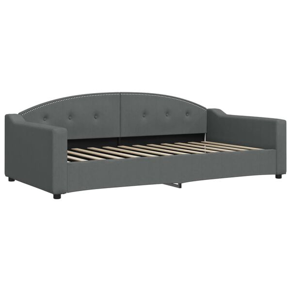 vidaXL Sof&aacute; cama con colch&oacute;n tela gris oscuro 100x200 cm