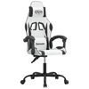 vidaXL Silla gaming cuero sint&eacute;tico blanco y negro