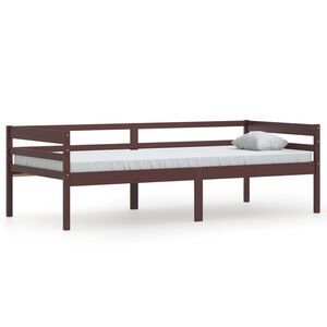 vidaXL Estructura cama sin colch&oacute;n madera pino marr&oacute;n oscuro 90x200 cm