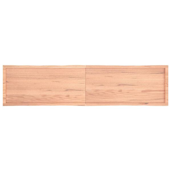 vidaXL Tablero mesa madera tratada borde natural marr&oacute;n 220x50x(2-6)cm