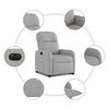 vidaXL Sill&oacute;n el&eacute;ctrico reclinable elevable de tela gris nube