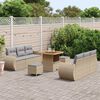 vidaXL Conjunto de sofá de jardín con cojín 9 pcs Beige y Gris Claro