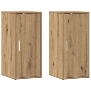 vidaXL Zapateros 2 uds madera roble artisan 32x35x70 cm